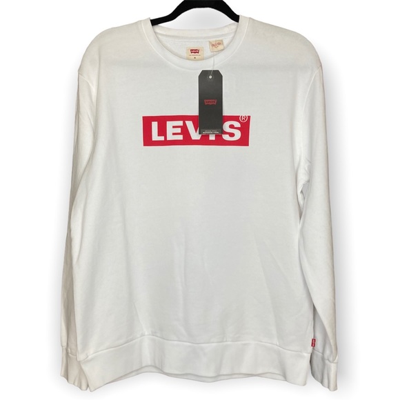 LEVIS M Graphic Crew SWEATSHIRT Men’s White Red Logo - Picture 2 of 6